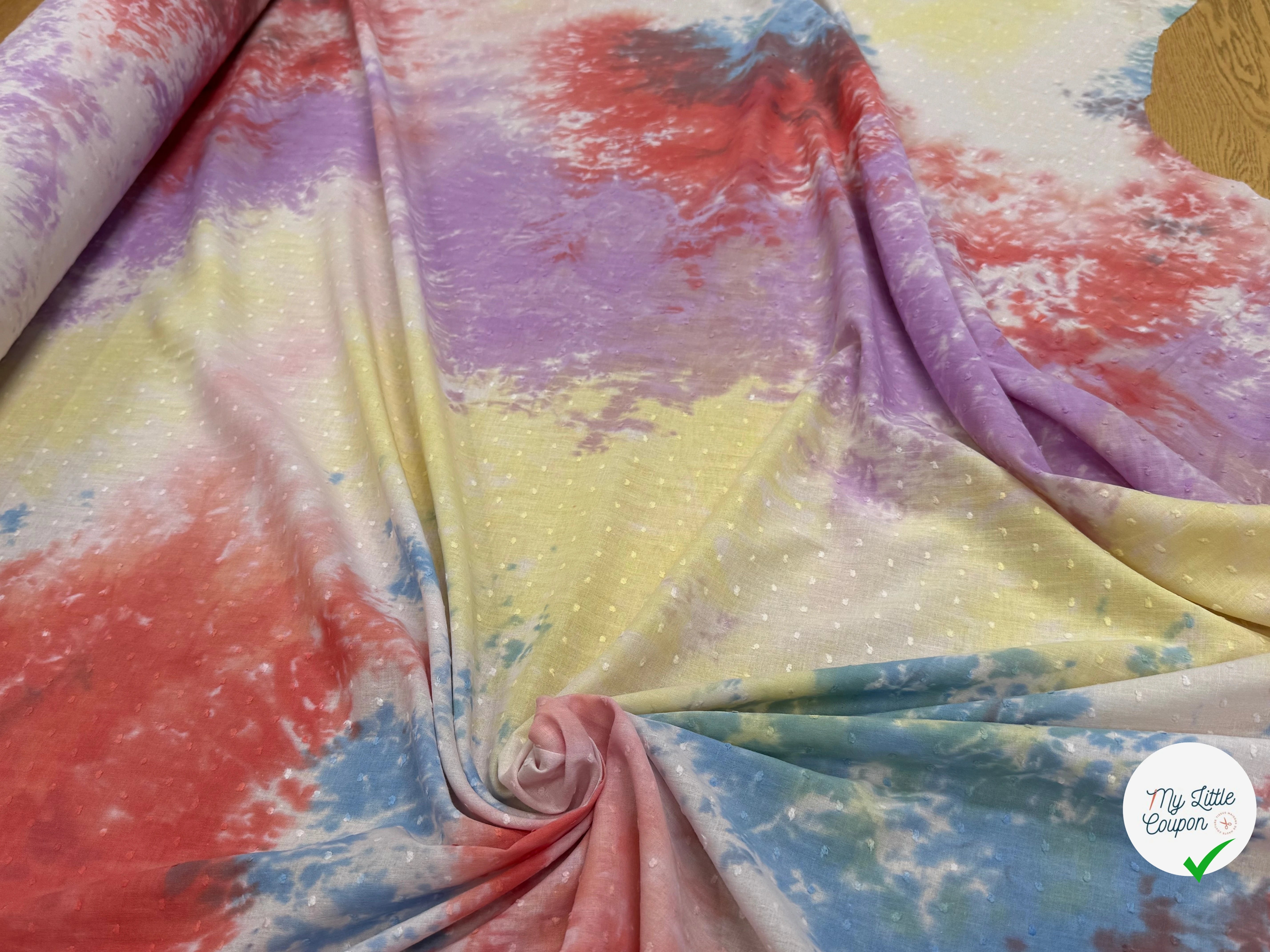 VOILE COTON PLUMETIS TIE AND DYE - My Little Coupon