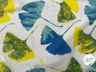 VOILE COTON QUADRILLÉ PETALES JAUNE ET BLEU - My Little Coupon