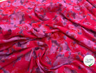 VOILE COTON ROUGE AVEC FLEURS VIOLET - My Little Coupon