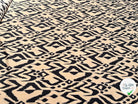 VOILE COTON SOIE FOND BEIGE MOTIF VAGUE SAFARI - My Little Coupon