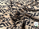 VOILE COTON SOIE FOND BEIGE MOTIF VAGUE SAFARI - My Little Coupon