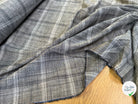 VOILE DE COTON À CARREAUX FINE RAYURES GRIS - My Little Coupon