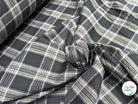 VOILE DE COTON BELLE DENSITÉ À CARREAUX ANTHRACITE GRIS - My Little Coupon