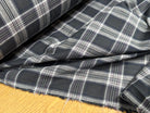 VOILE DE COTON BELLE DENSITÉ À CARREAUX ANTHRACITE GRIS - My Little Coupon
