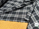 VOILE DE COTON BELLE DENSITÉ À CARREAUX ANTHRACITE GRIS - My Little Coupon
