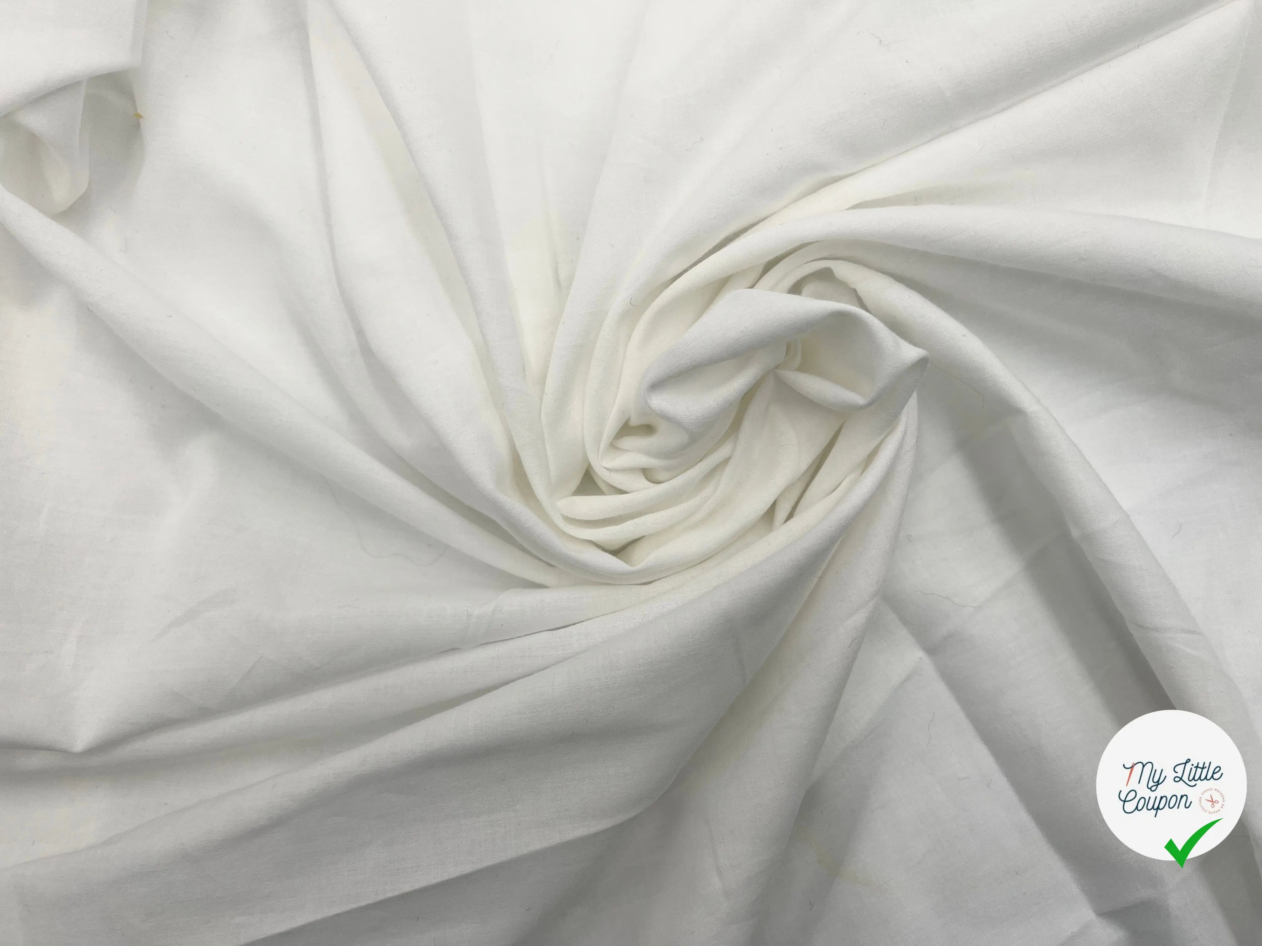 VOILE DE COTON BLANC CARRÉ DE SUCRE - My Little Coupon - tissu - coudre