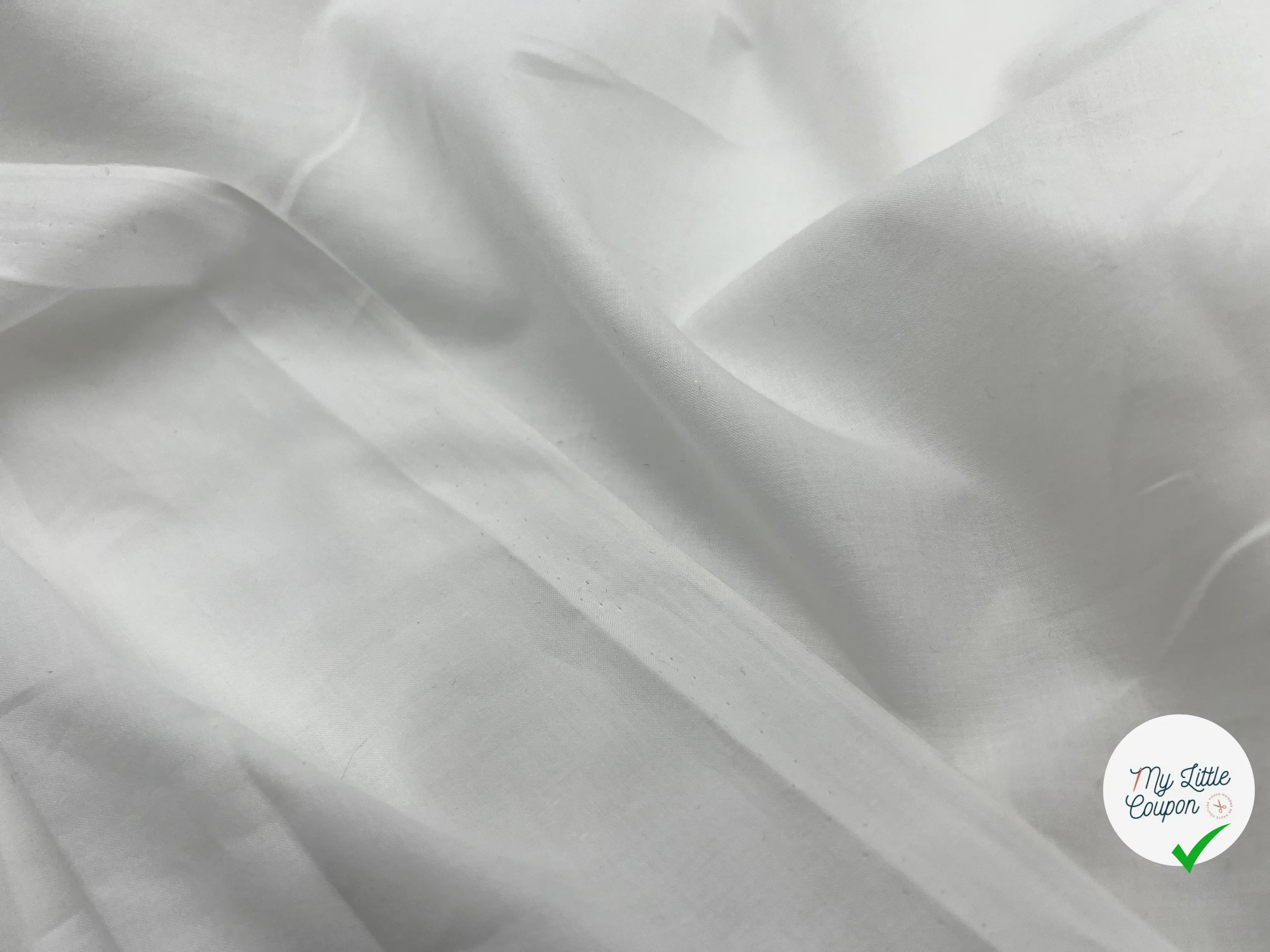 VOILE DE COTON BLANC CARRÉ DE SUCRE - My Little Coupon - tissu - coudre