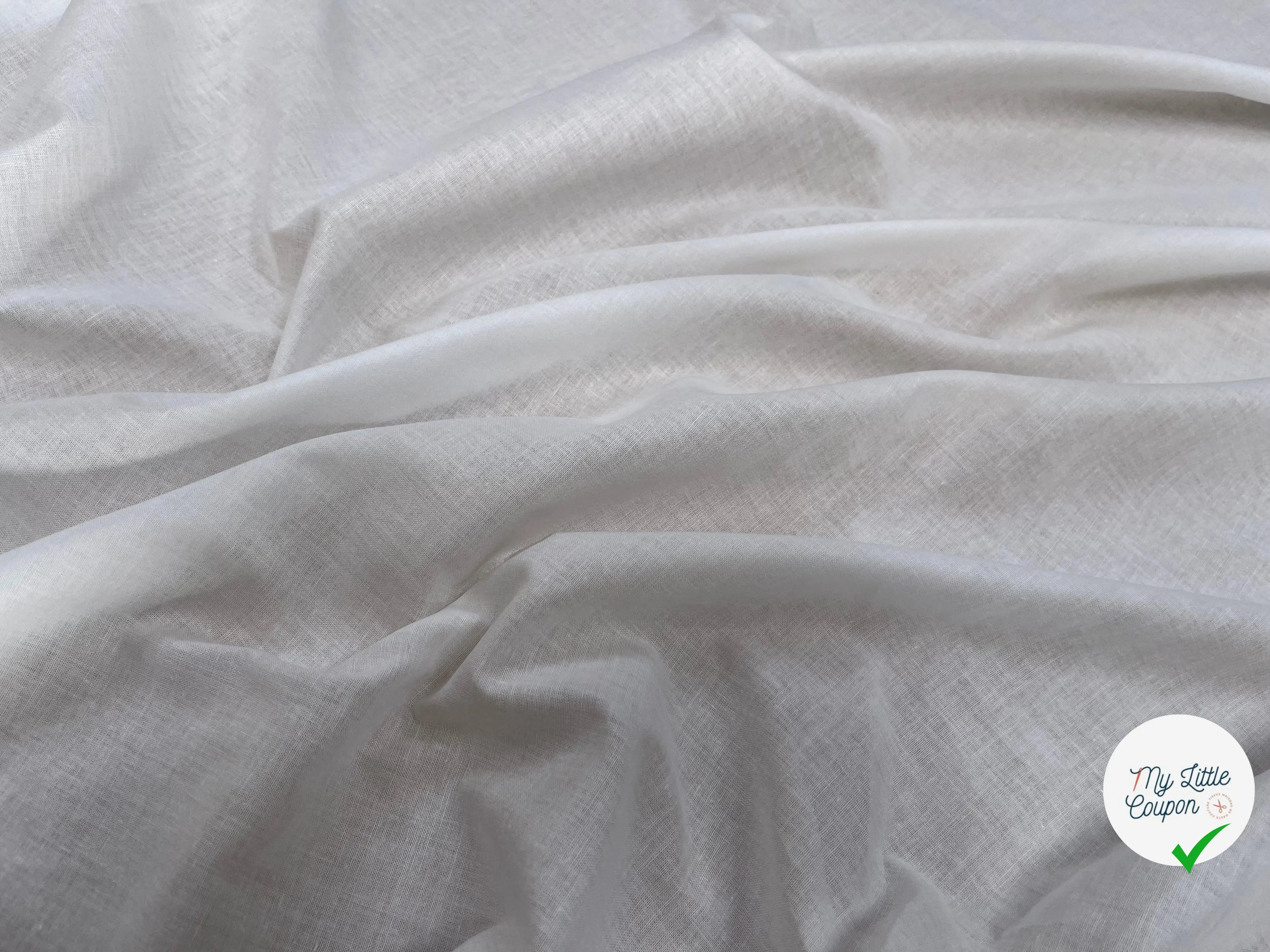 VOILE DE COTON BLANC CASSÉ BELLE DENSITÉ - My Little Coupon