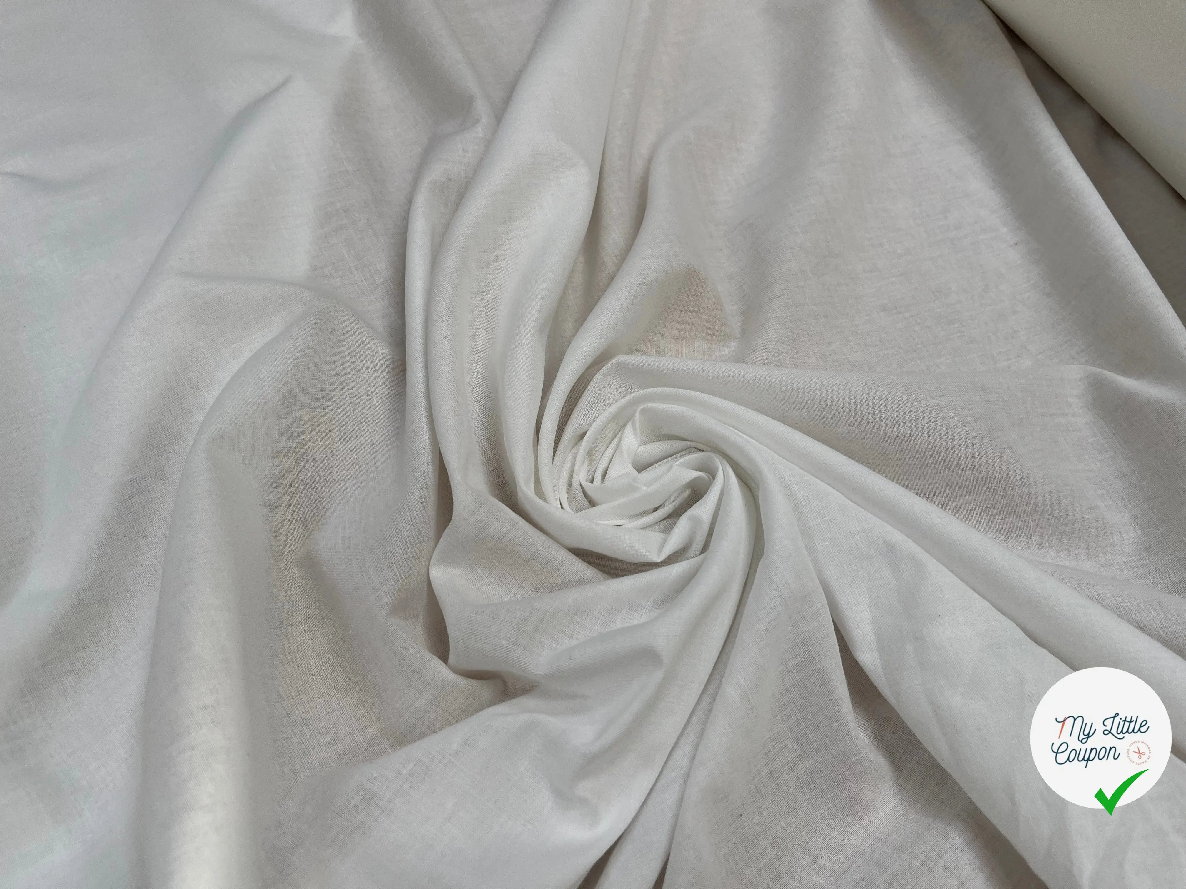 VOILE DE COTON BLANC CASSÉ BELLE DENSITÉ - My Little Coupon