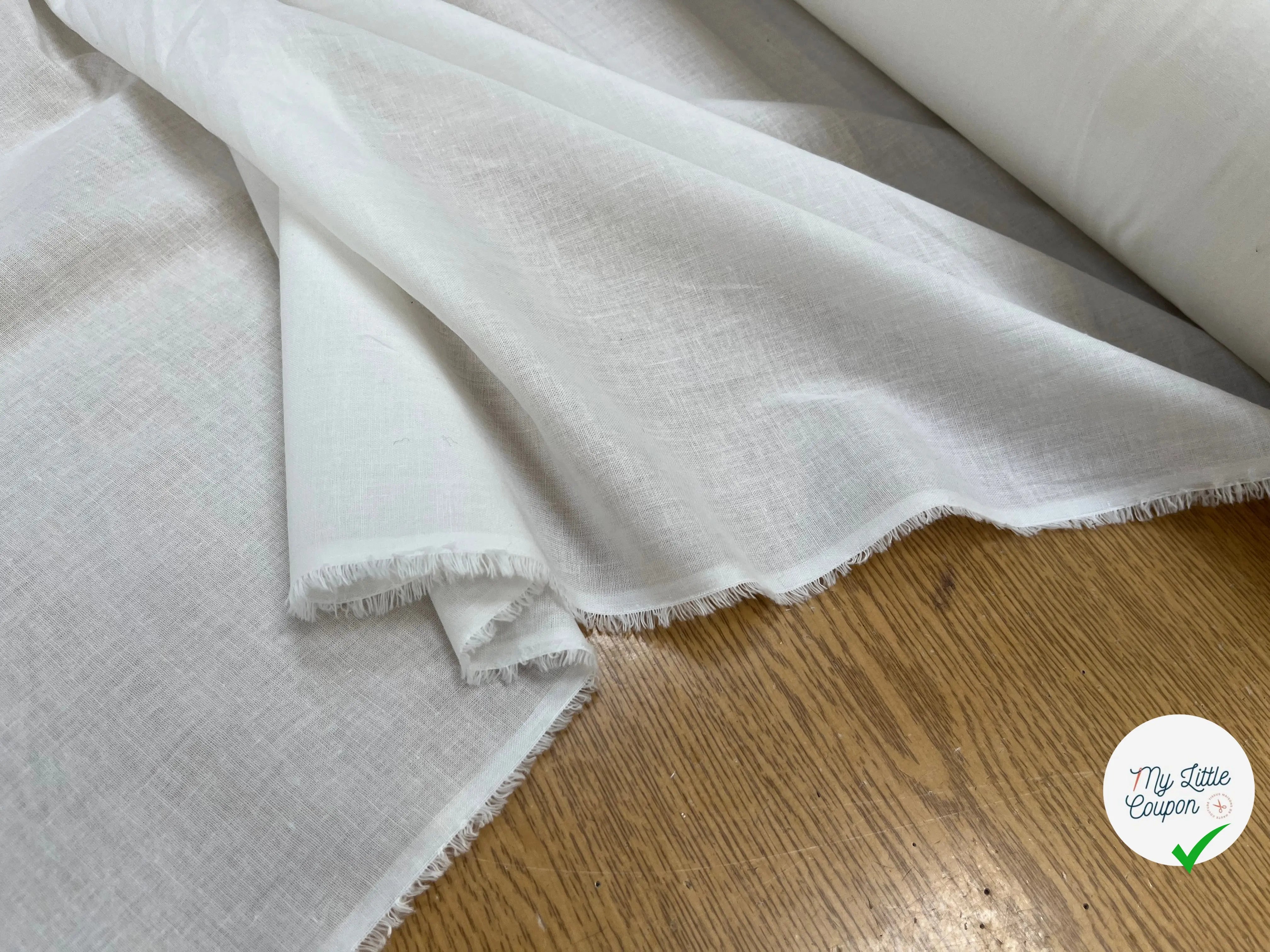 VOILE DE COTON BLANC CASSÉ BELLE DENSITÉ - My Little Coupon
