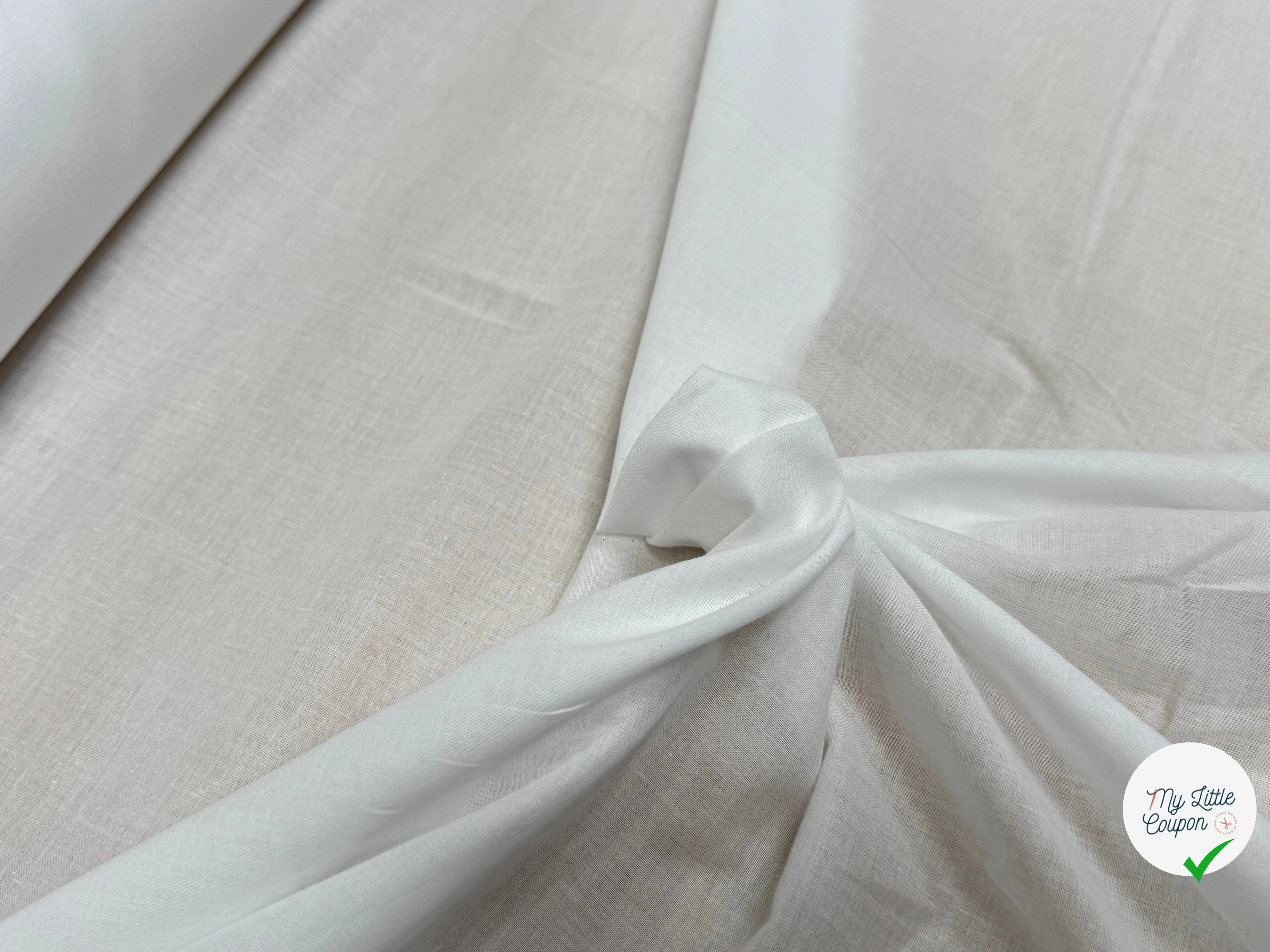 VOILE DE COTON BLANC OPTIQUE FLUIDE - My Little Coupon