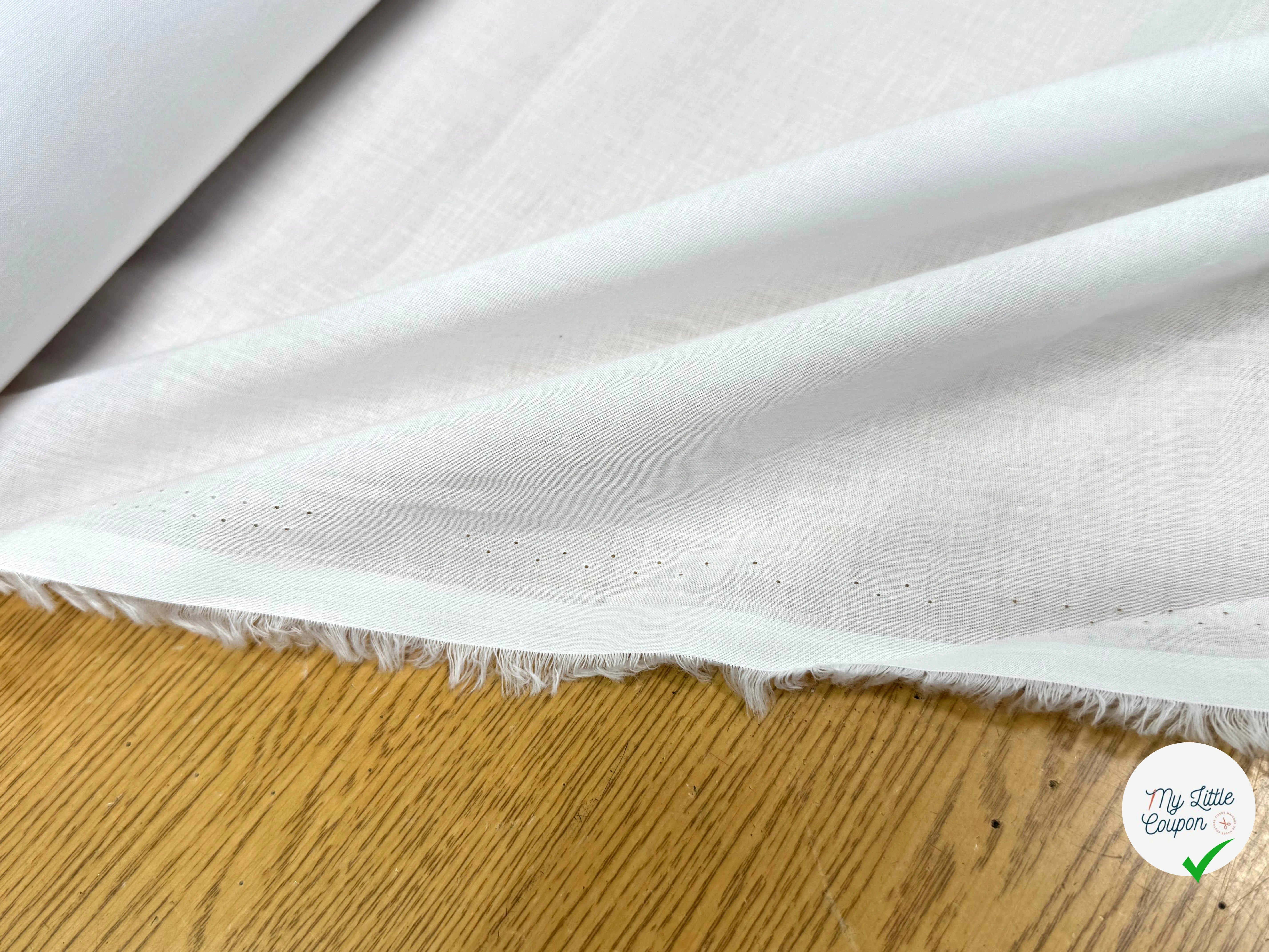 VOILE DE COTON BLANC OPTIQUE FLUIDE - My Little Coupon