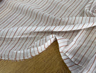 VOILE DE COTON BLANC RAYURES MARRON - My Little Coupon