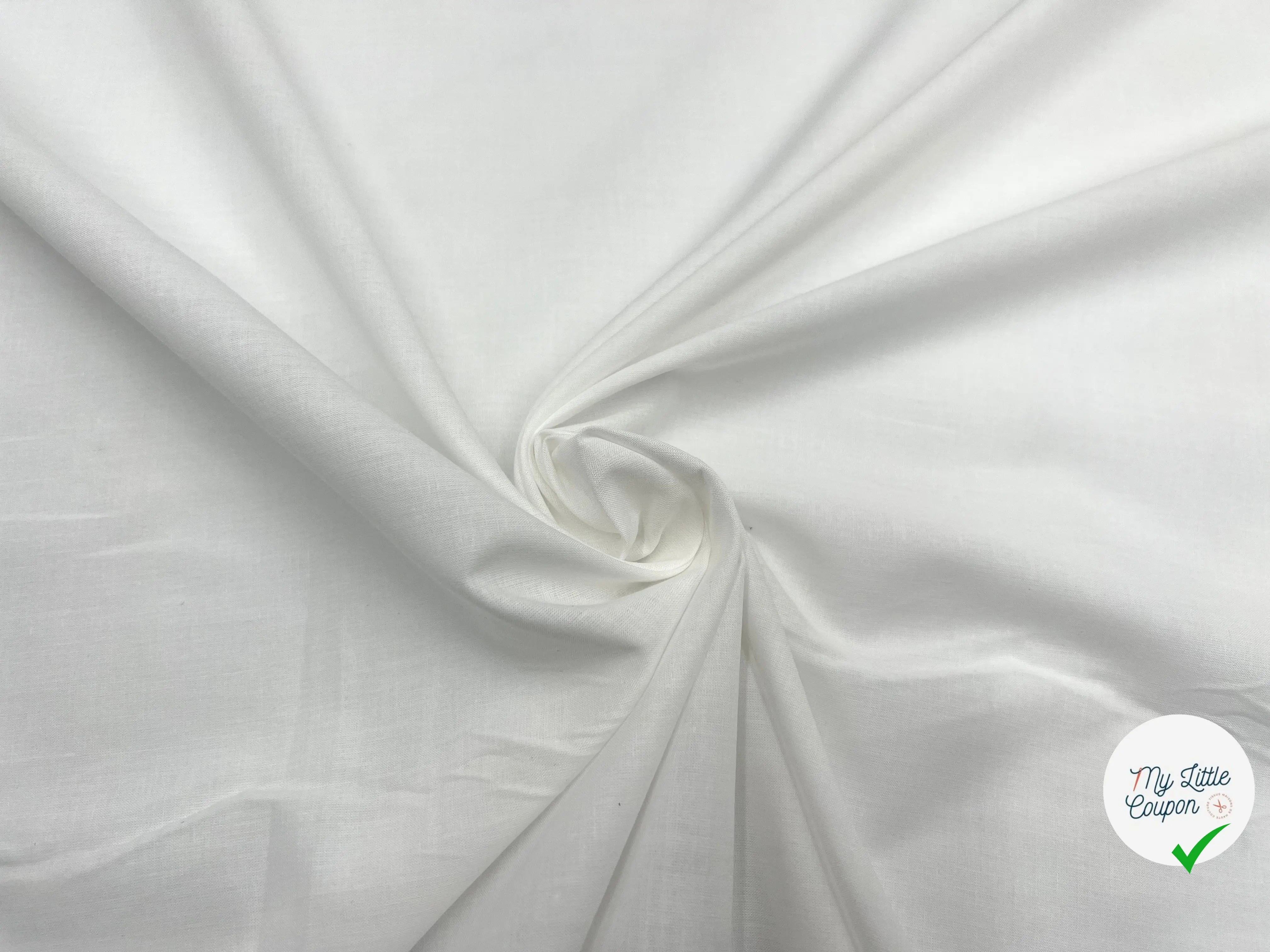 VOILE DE COTON BLANC SANFORIZED - My Little Coupon - tissu - coudre
