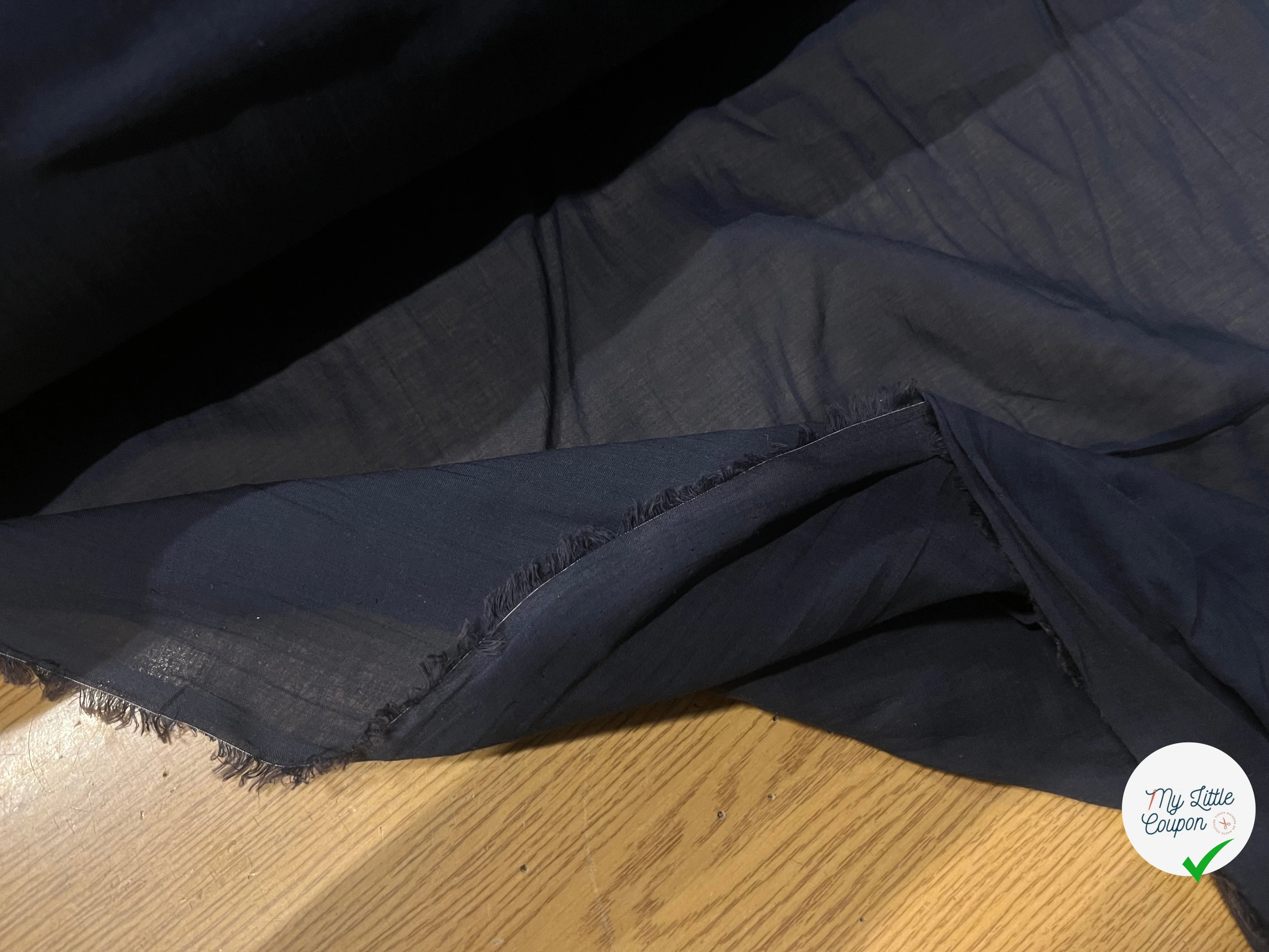 VOILE DE COTON BLEU NUIT 150CM - My Little Coupon
