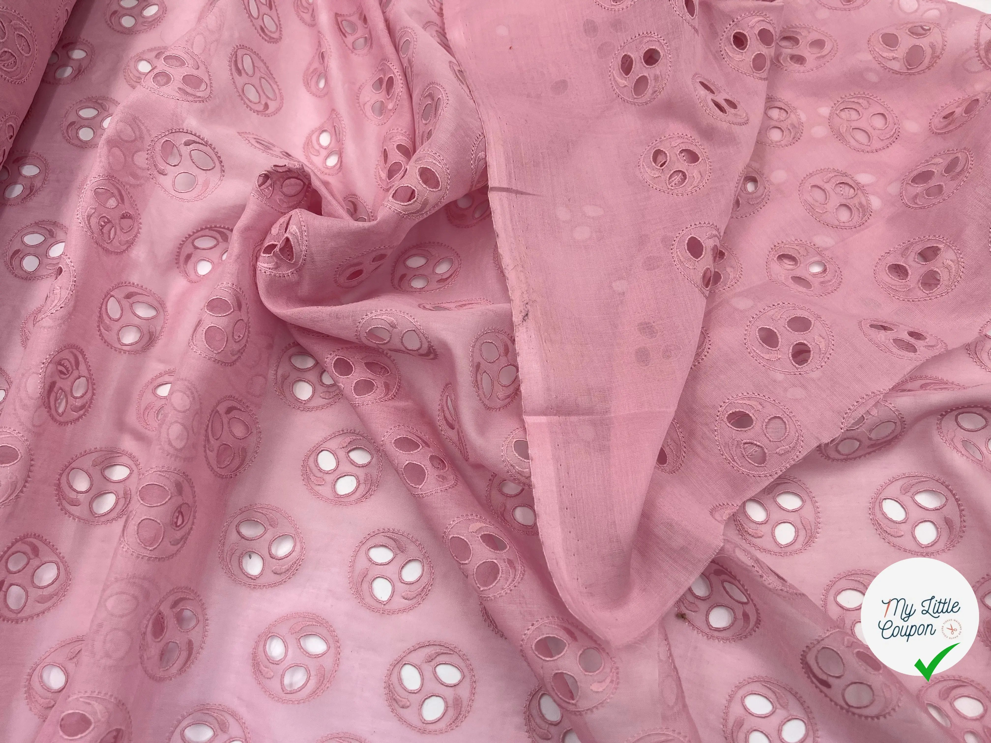 VOILE DE COTON BRODÉ DISQUE MARIAGE MSO