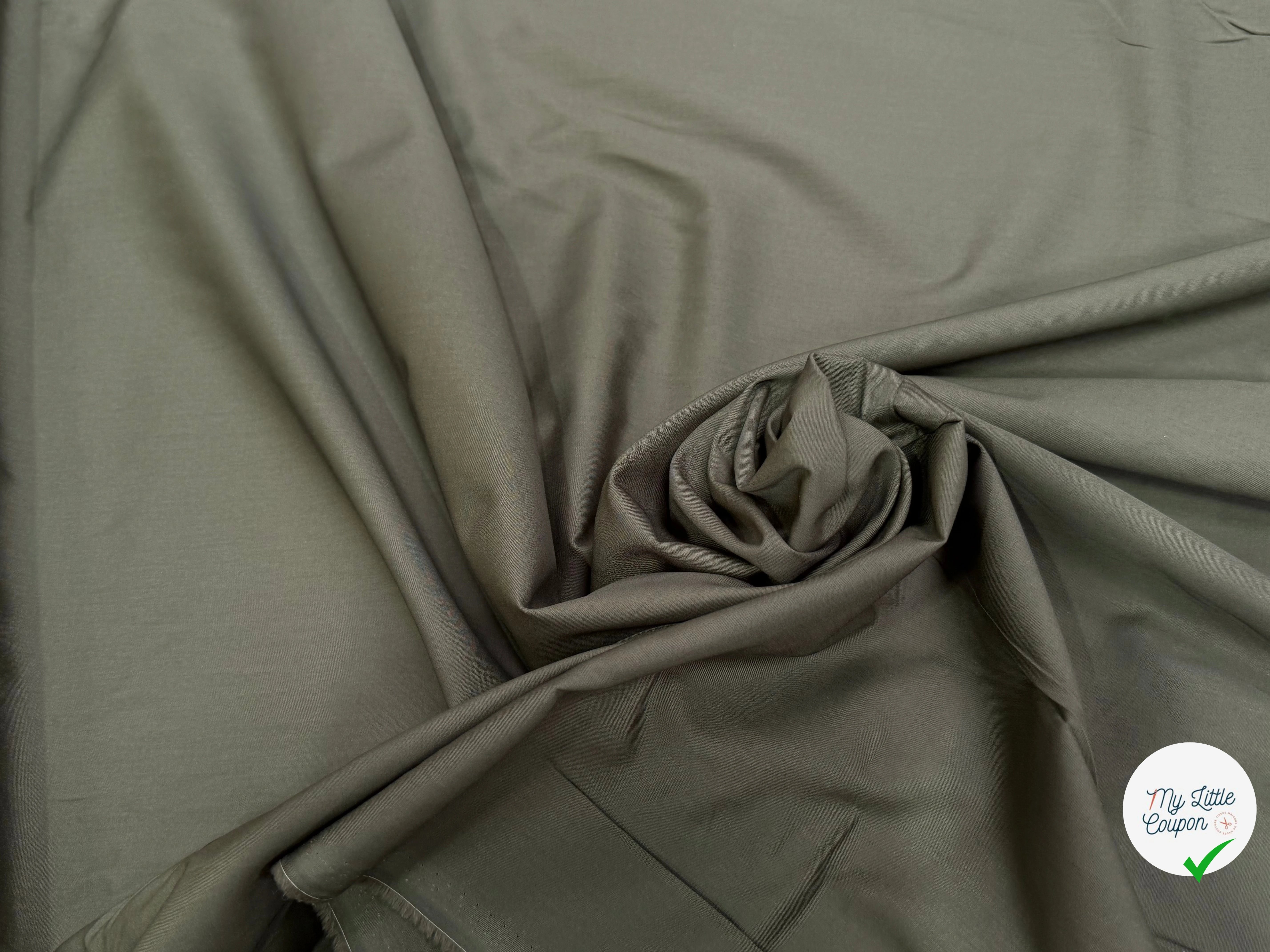 VOILE DE COTON BRUTE VERT KAKI - My Little Coupon