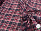 VOILE DE COTON CARREAUX MARINE ROSE - My Little Coupon