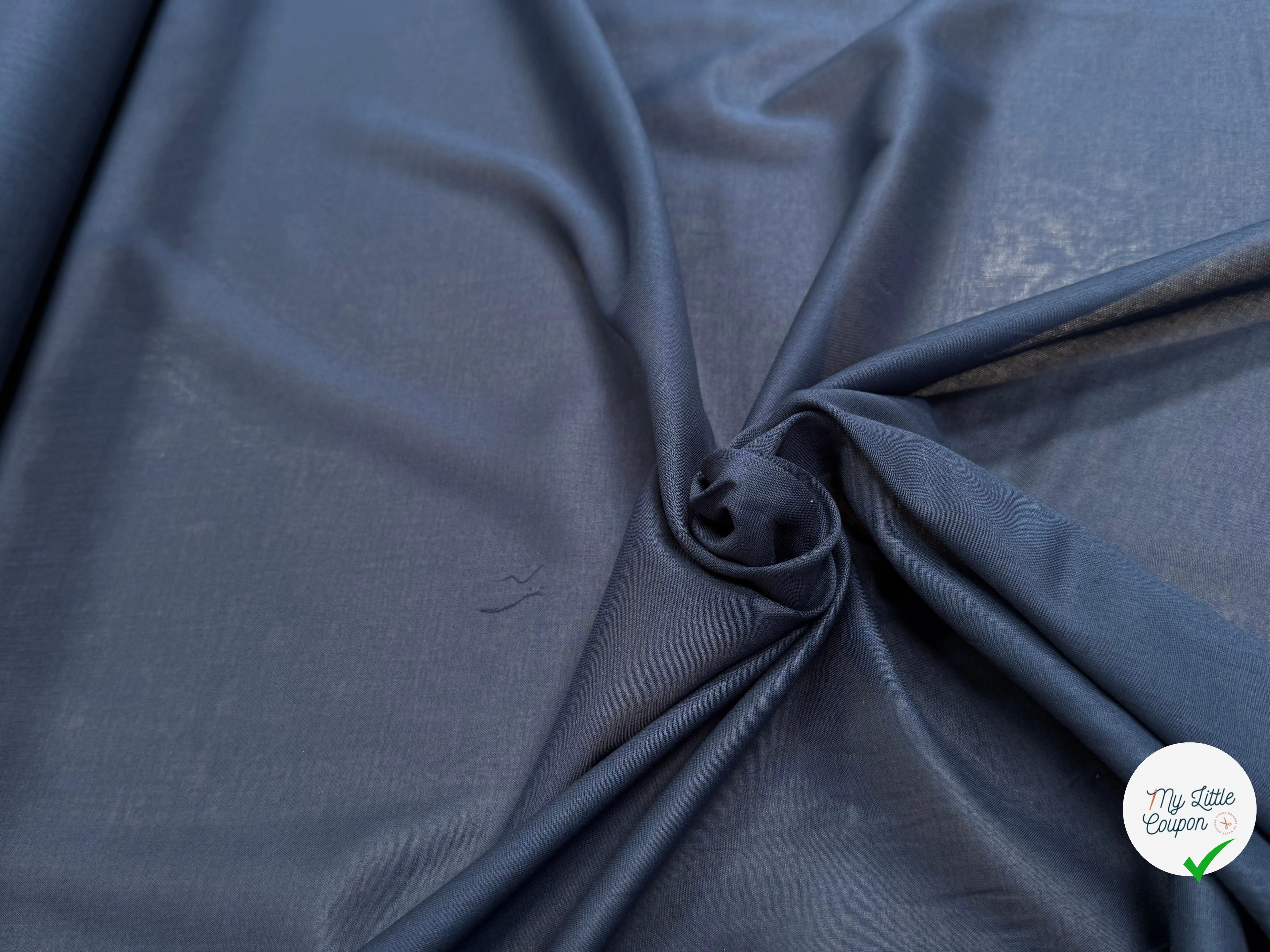 VOILE DE COTON DOUX BLEU MARINE 90 - My Little Coupon