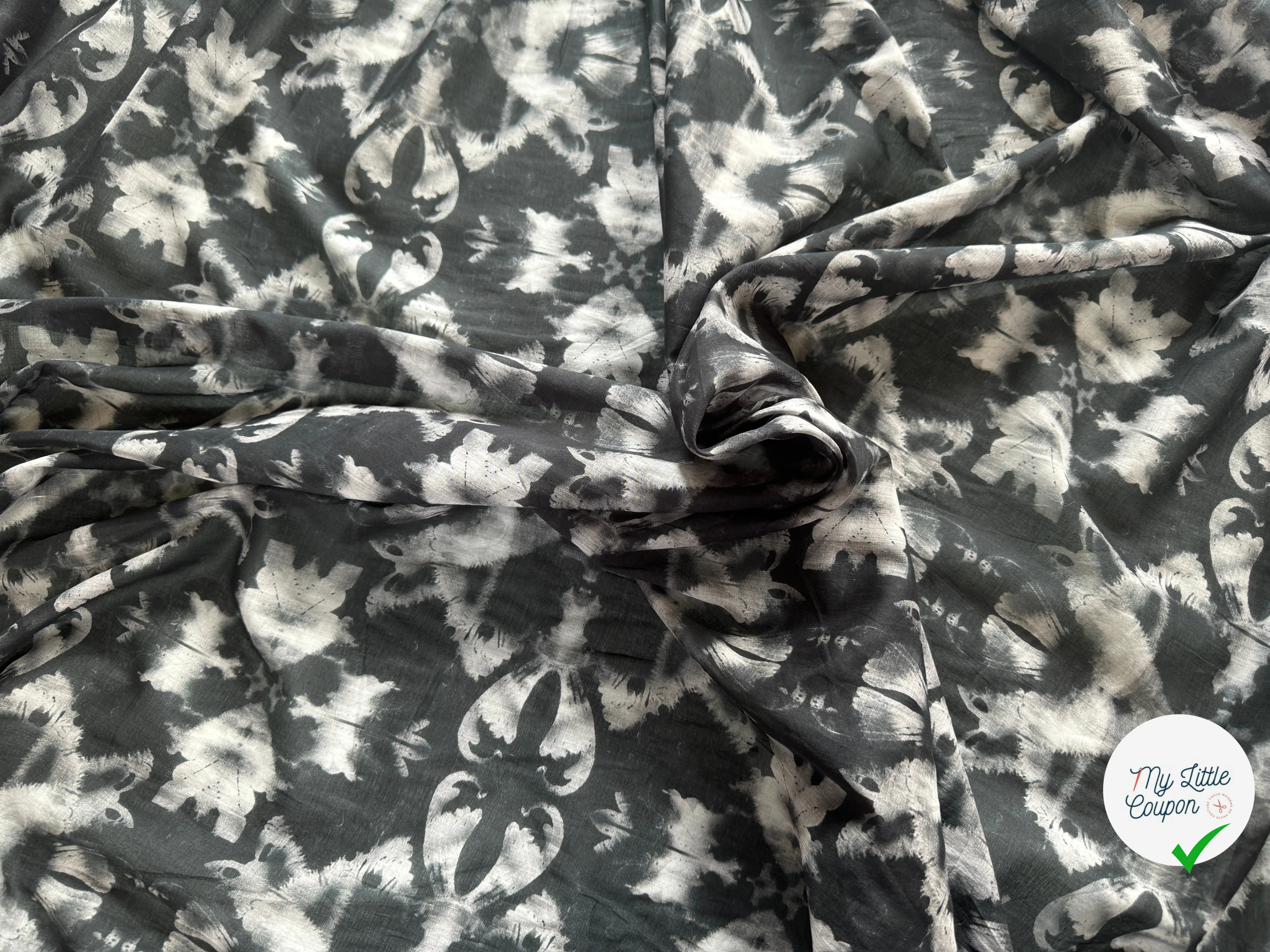 VOILE DE COTON EMERISÉ VOYAGE NOIR - My Little Coupon