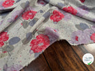 VOILE DE COTON FLEURS GREY PINK - My Little Coupon