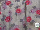 VOILE DE COTON FLEURS GREY PINK - My Little Coupon