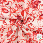 VOILE DE COTON FLEURS ROUGE - My Little Coupon