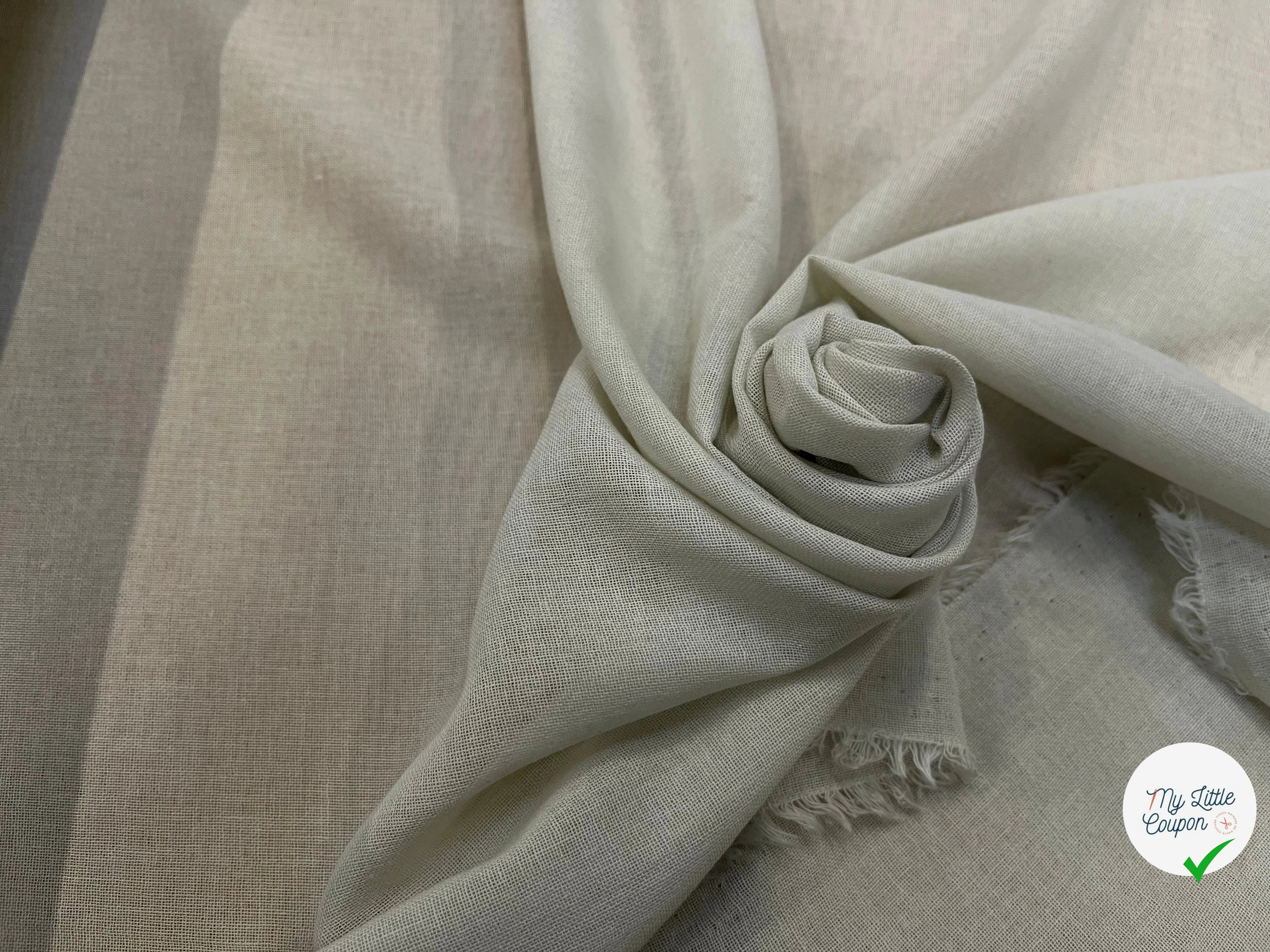 VOILE DE COTON FLUIDE BLANC CASSÉ - My Little Coupon