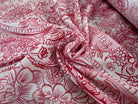VOILE DE COTON FOND CREME FLEURS ROUGE ET ROSE - My Little Coupon