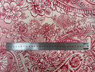 VOILE DE COTON FOND CREME FLEURS ROUGE ET ROSE - My Little Coupon