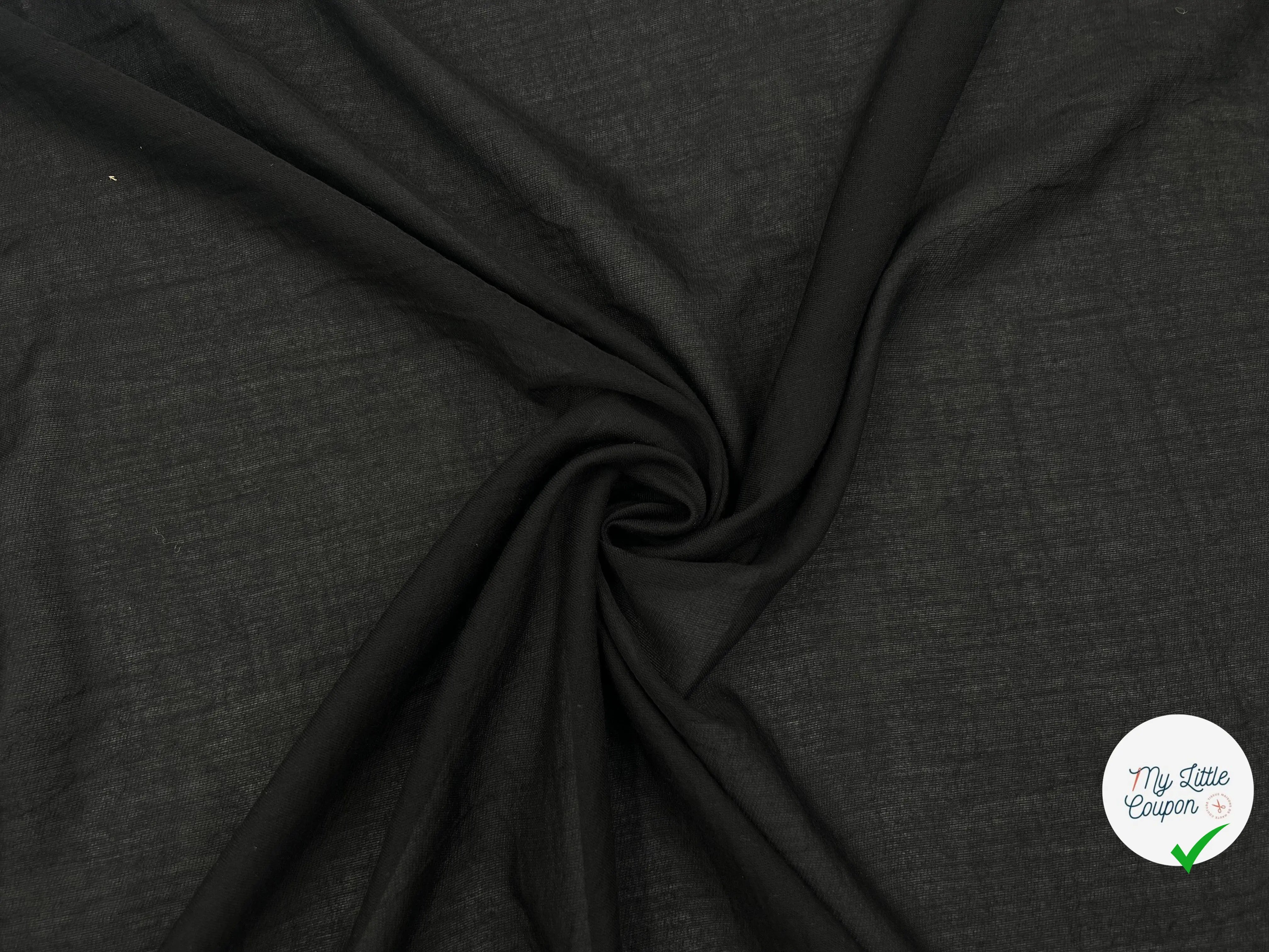 VOILE DE COTON FROISSÉ NOIR - My Little Coupon - tissu - coudre