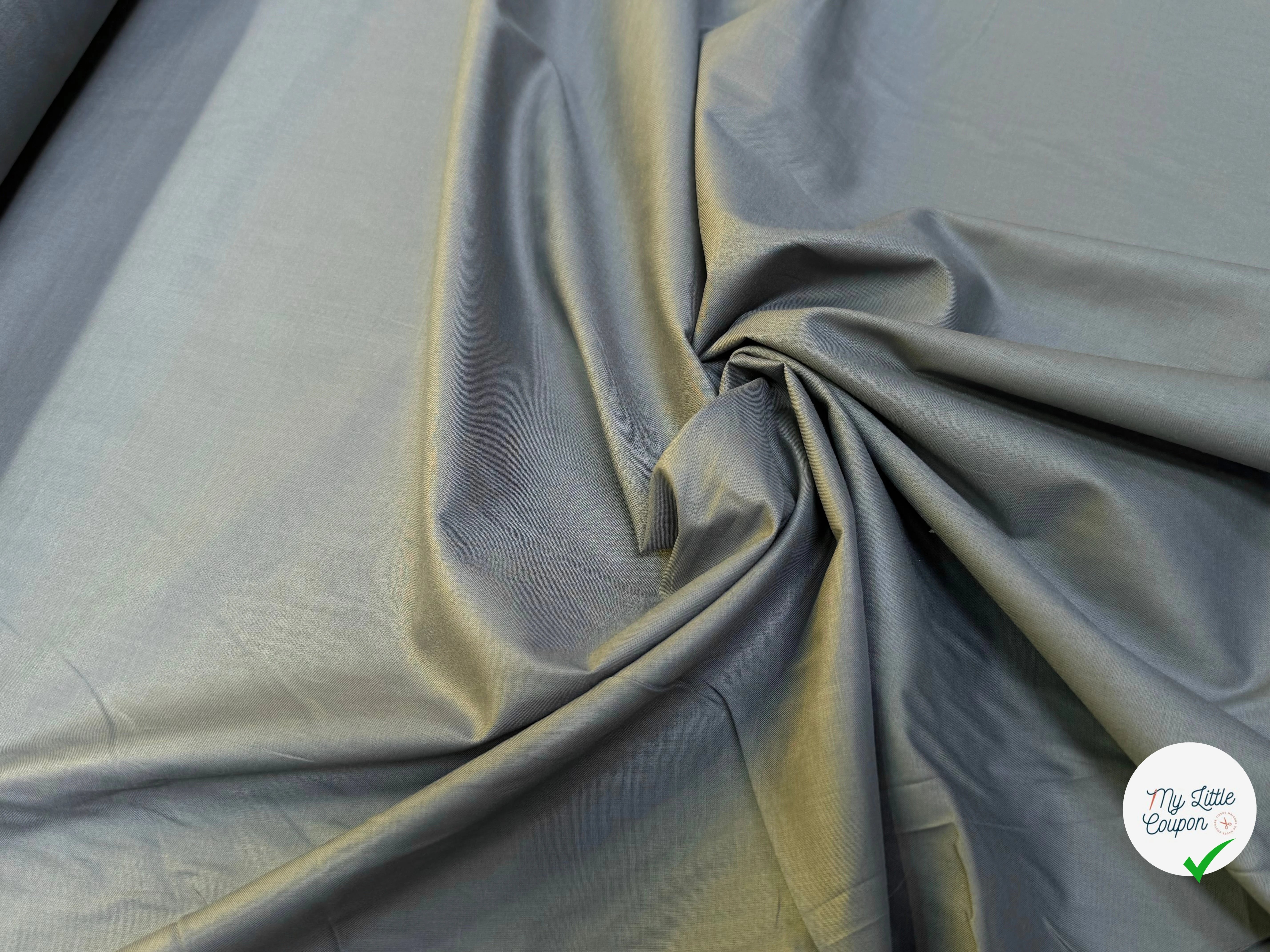 VOILE DE COTON GRIS BLEUTÉ 100% COTON - My Little Coupon