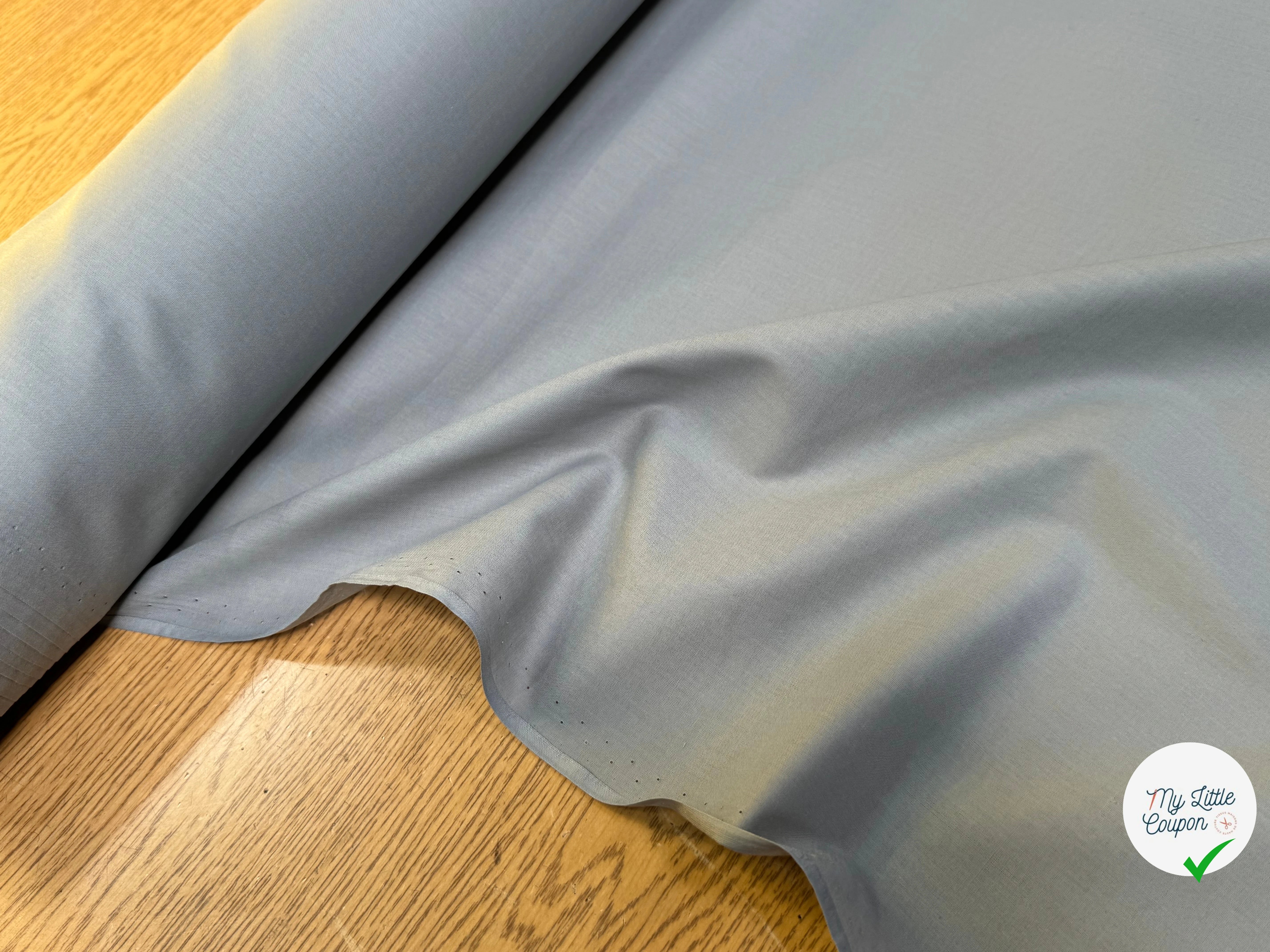 VOILE DE COTON GRIS BLEUTÉ 100% COTON - My Little Coupon