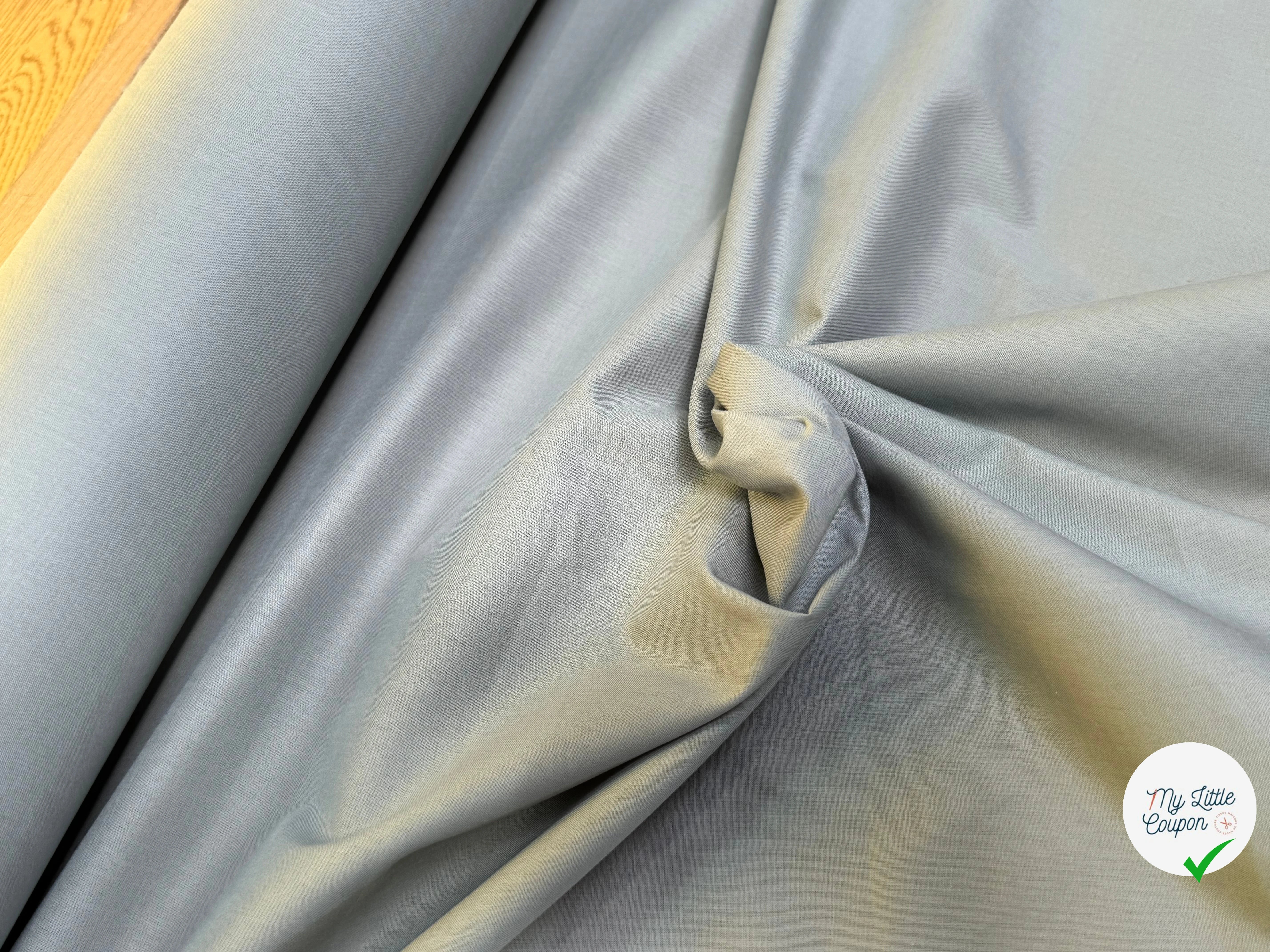 VOILE DE COTON GRIS BLEUTÉ 100% COTON - My Little Coupon