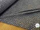 VOILE DE COTON GRIS CENDRÉ ÉTOILE BLANCHE - My Little Coupon