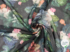 VOILE DE COTON IMPRIMÉ BOUQUETS ET RAMAGES FOND NOIR - My Little Coupon - tissu - coudre