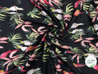 VOILE DE COTON IMPRIMÉ CACATOÈS FOND NOIR - coupon de tissu de 3 mètres - My Little Coupon - tissu - coudre