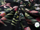 VOILE DE COTON IMPRIMÉ CACATOÈS FOND NOIR - coupon de tissu de 3 mètres - My Little Coupon - tissu - coudre