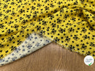 VOILE DE COTON IMPRIMÉ PÉTITES FLEURS FOND JAUNE - My Little Coupon