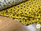 VOILE DE COTON IMPRIMÉ PÉTITES FLEURS FOND JAUNE - My Little Coupon