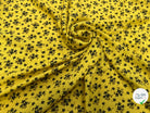 VOILE DE COTON IMPRIMÉ PÉTITES FLEURS FOND JAUNE - My Little Coupon