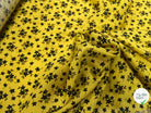 VOILE DE COTON IMPRIMÉ PÉTITES FLEURS FOND JAUNE - My Little Coupon