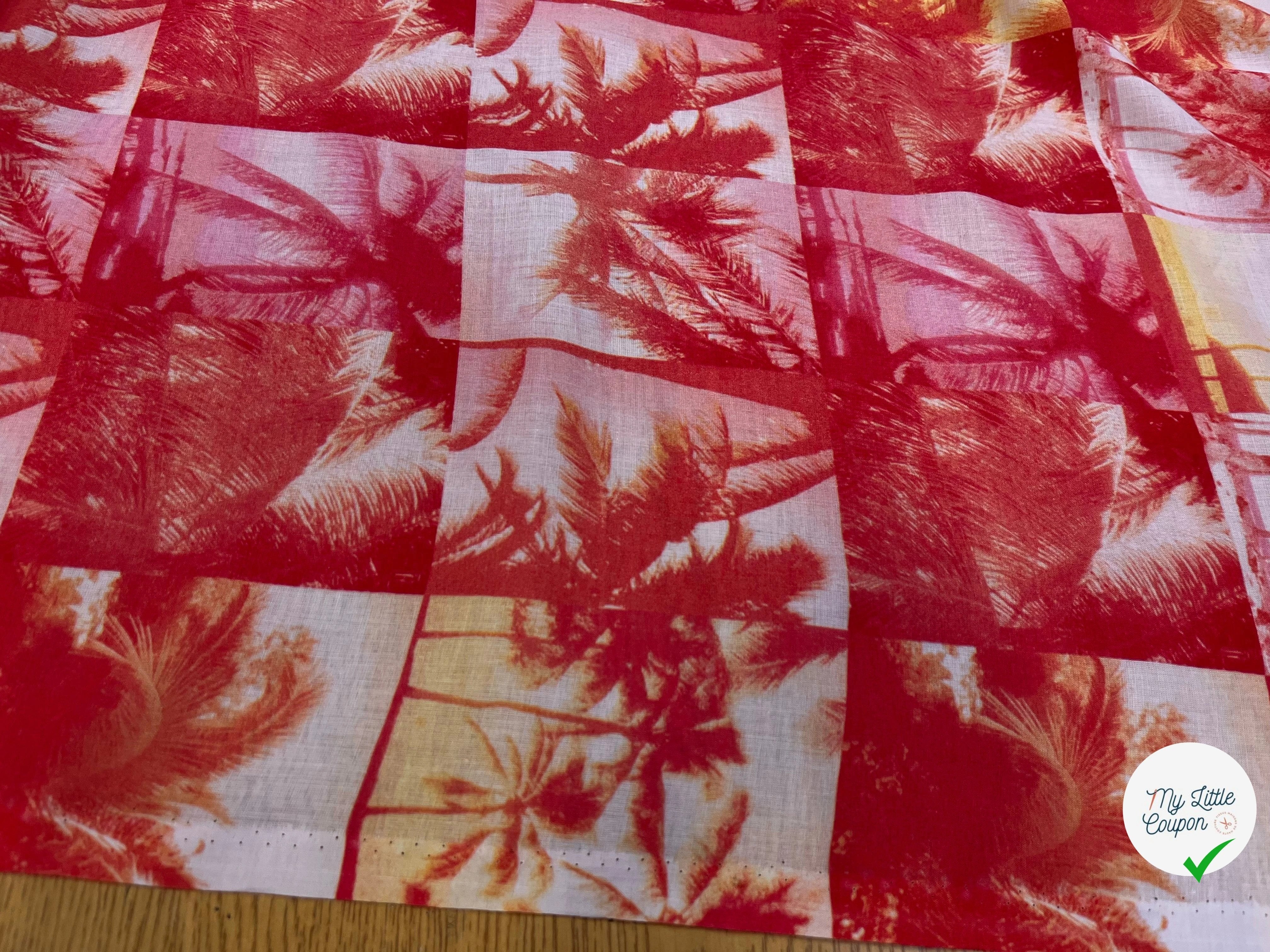 VOILE DE COTON IMPRIMÉ ULTRA DOUX COCOTIERS MULTICOLORES - My Little Coupon