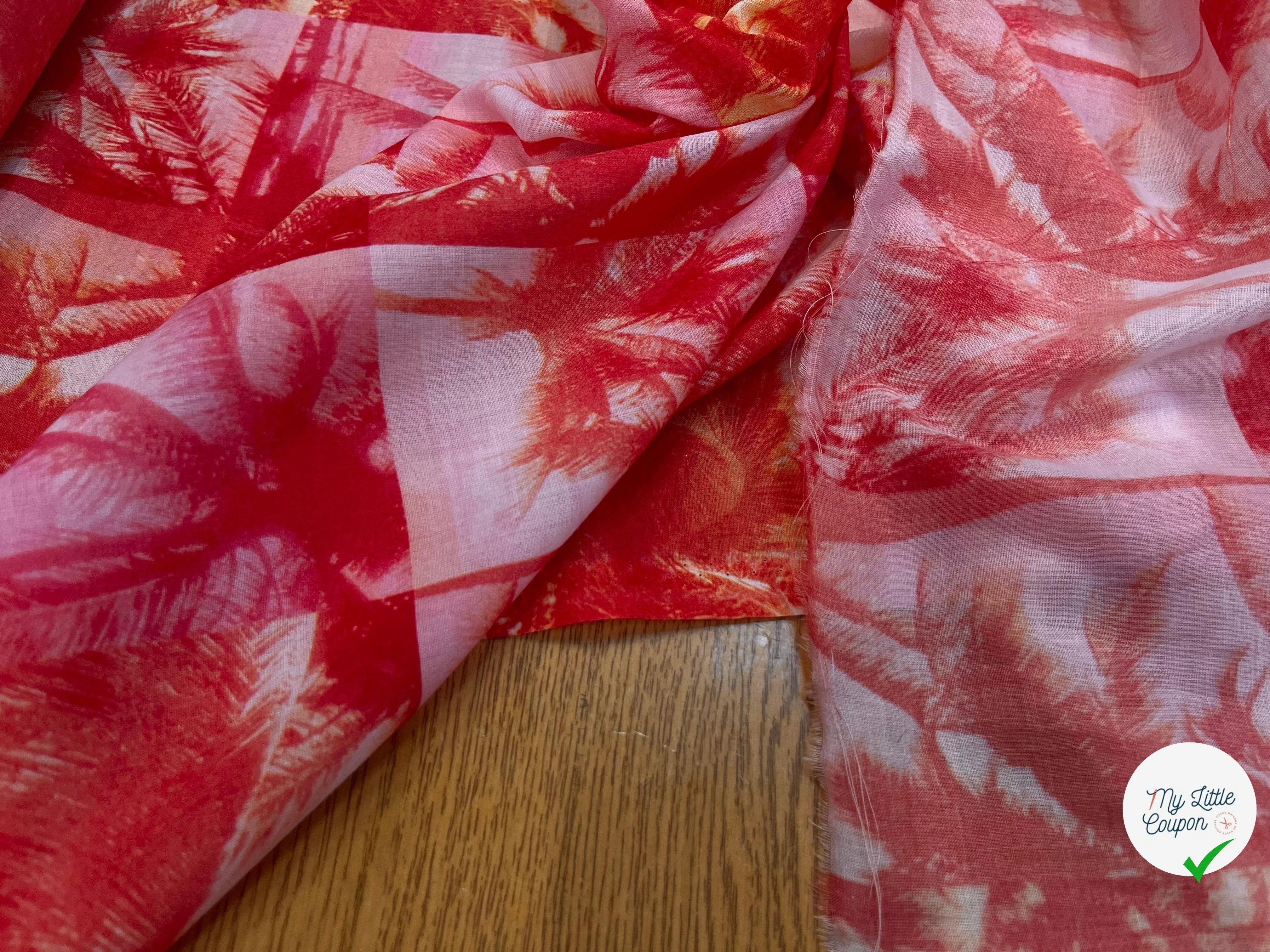 VOILE DE COTON IMPRIMÉ ULTRA DOUX COCOTIERS MULTICOLORES - My Little Coupon