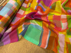 VOILE DE COTON LEGER PLEXI IMPRIMÉ CARREAUX MULTICOLORE - My Little Coupon
