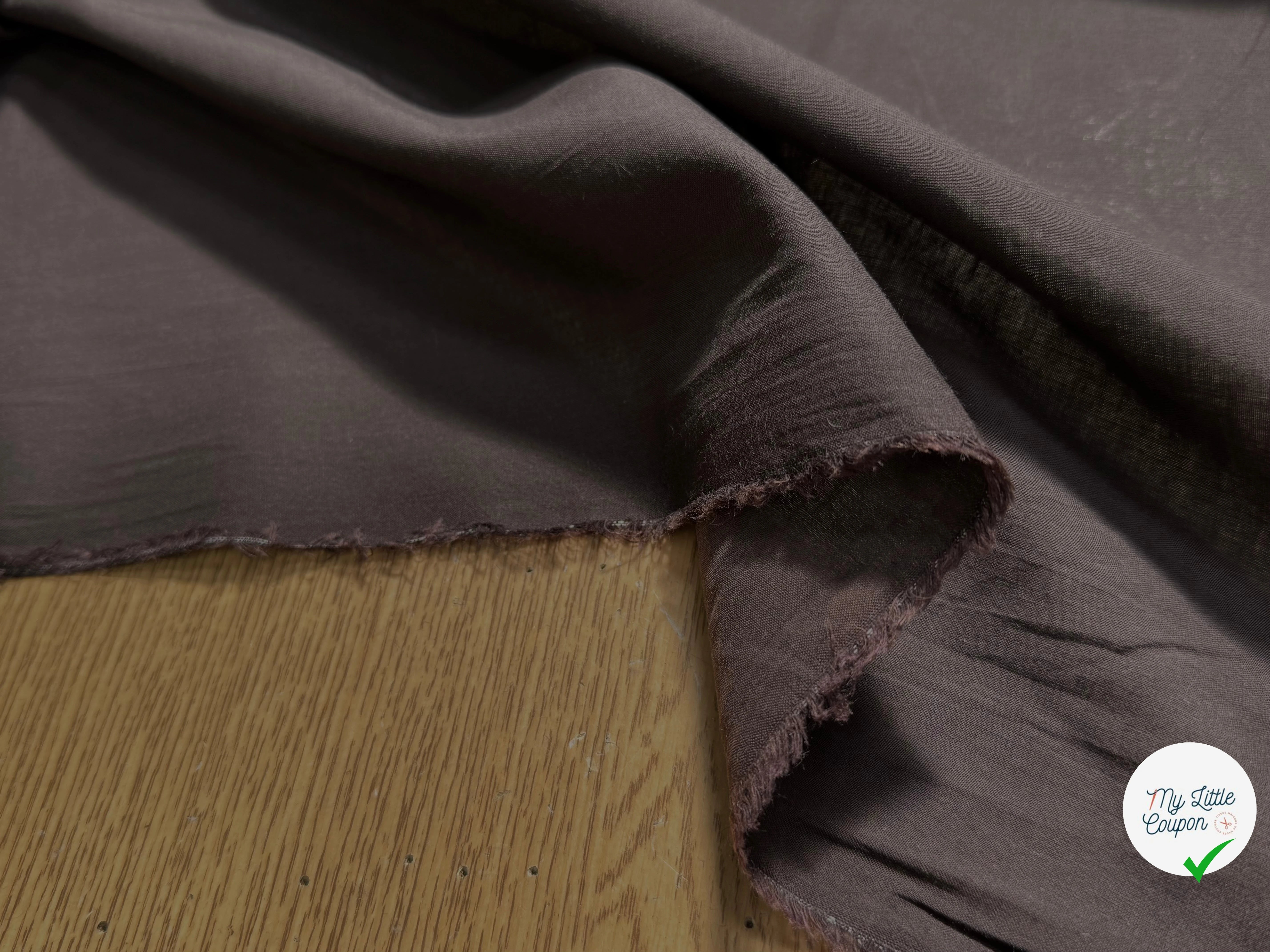 VOILE DE COTON MARRON NOISETTE - My Little Coupon