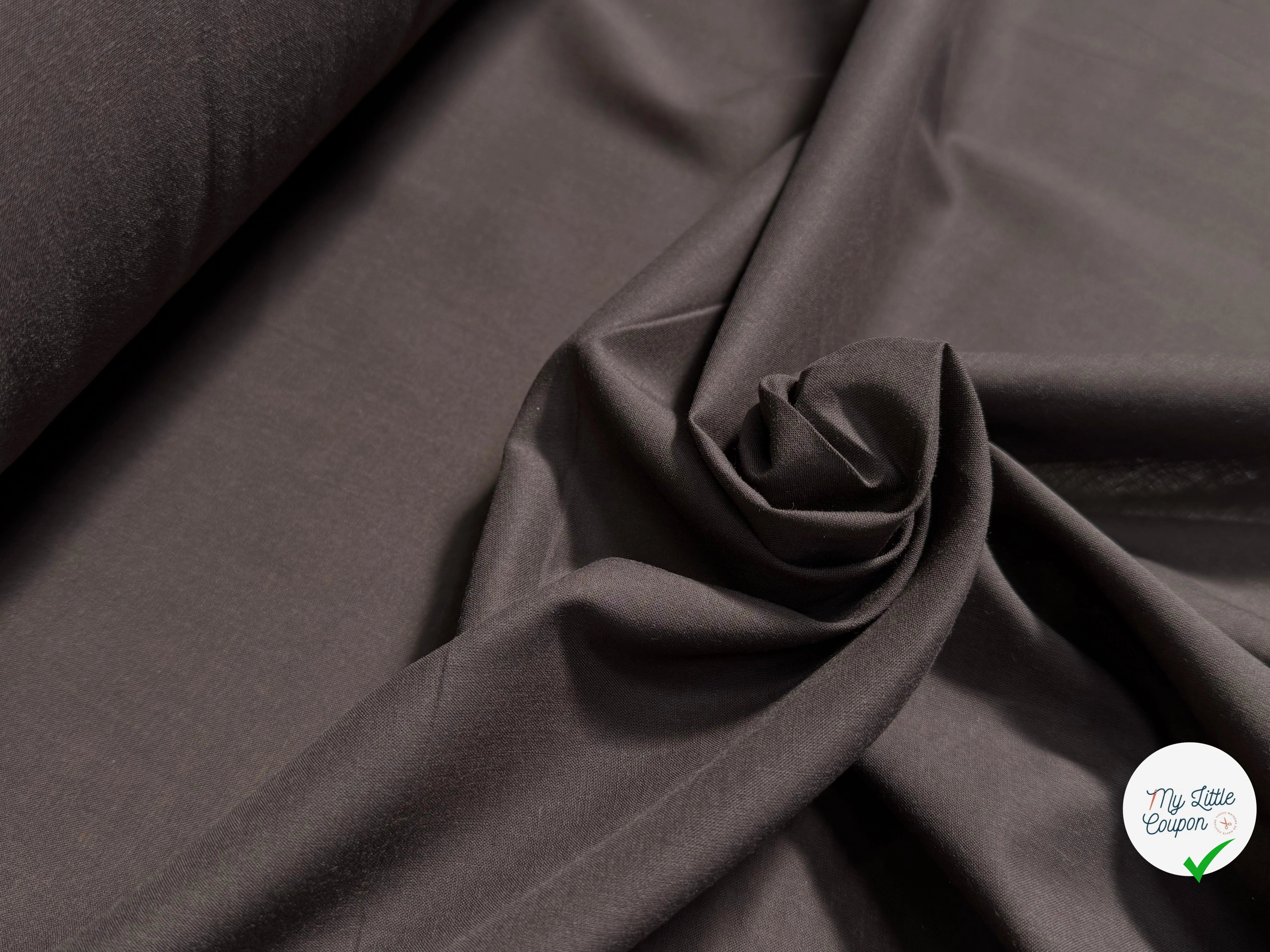 VOILE DE COTON MARRON NOISETTE - My Little Coupon