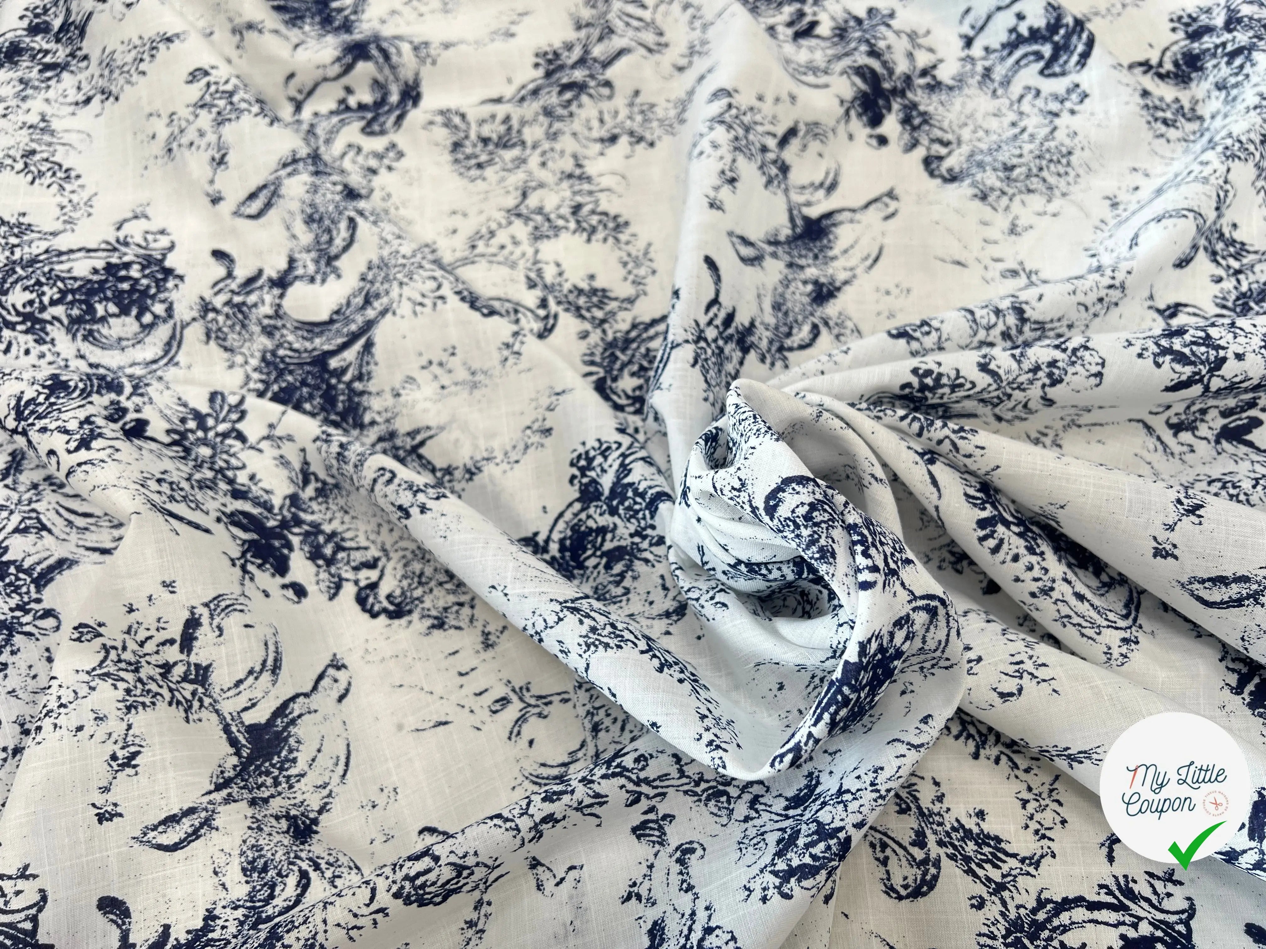 VOILE DE COTON MARVIN 150CM IMPRIMÉ FLEURS - My Little Coupon