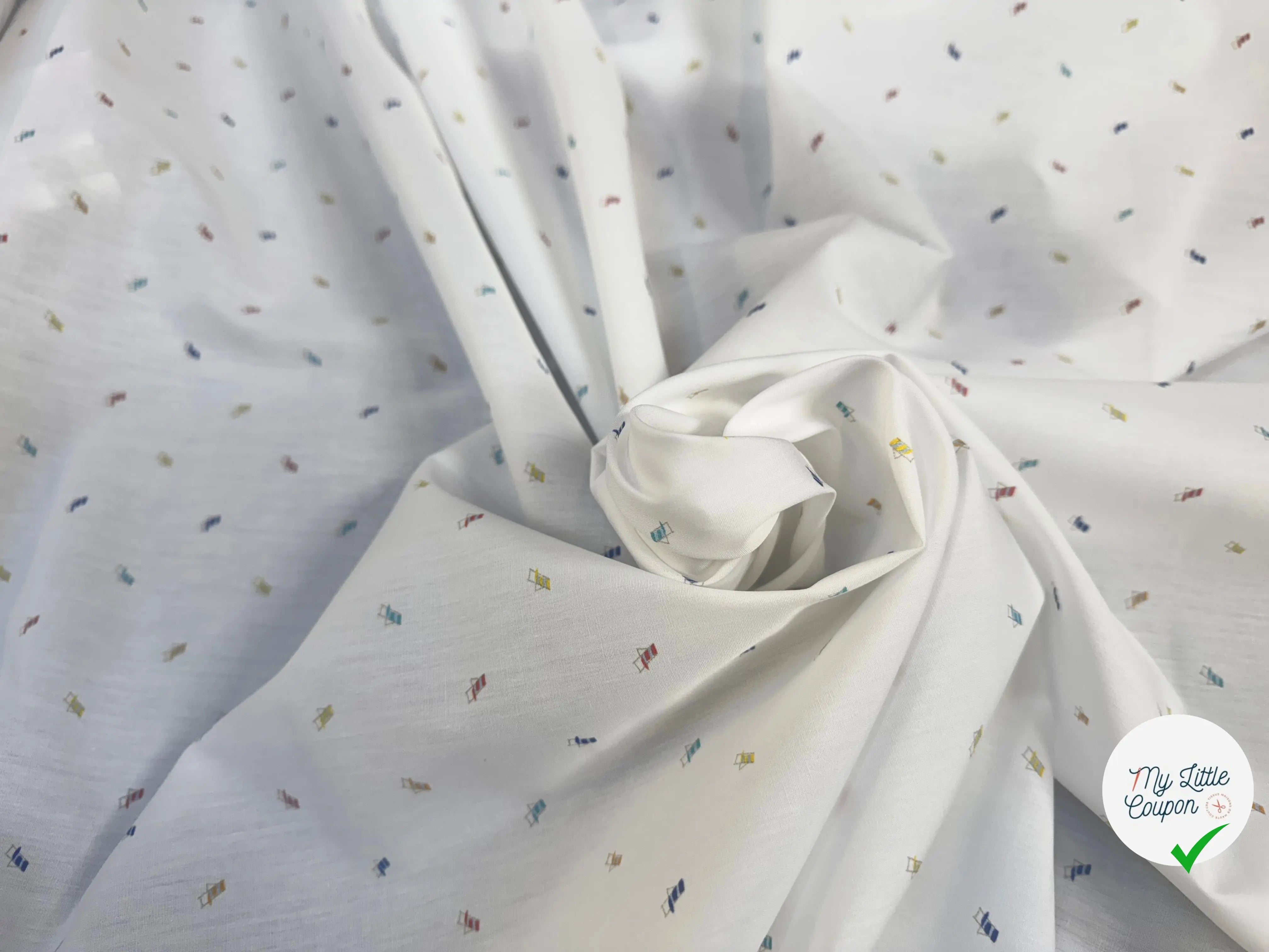 VOILE DE COTON MOTIF PETITS TRANSATS - My Little Coupon