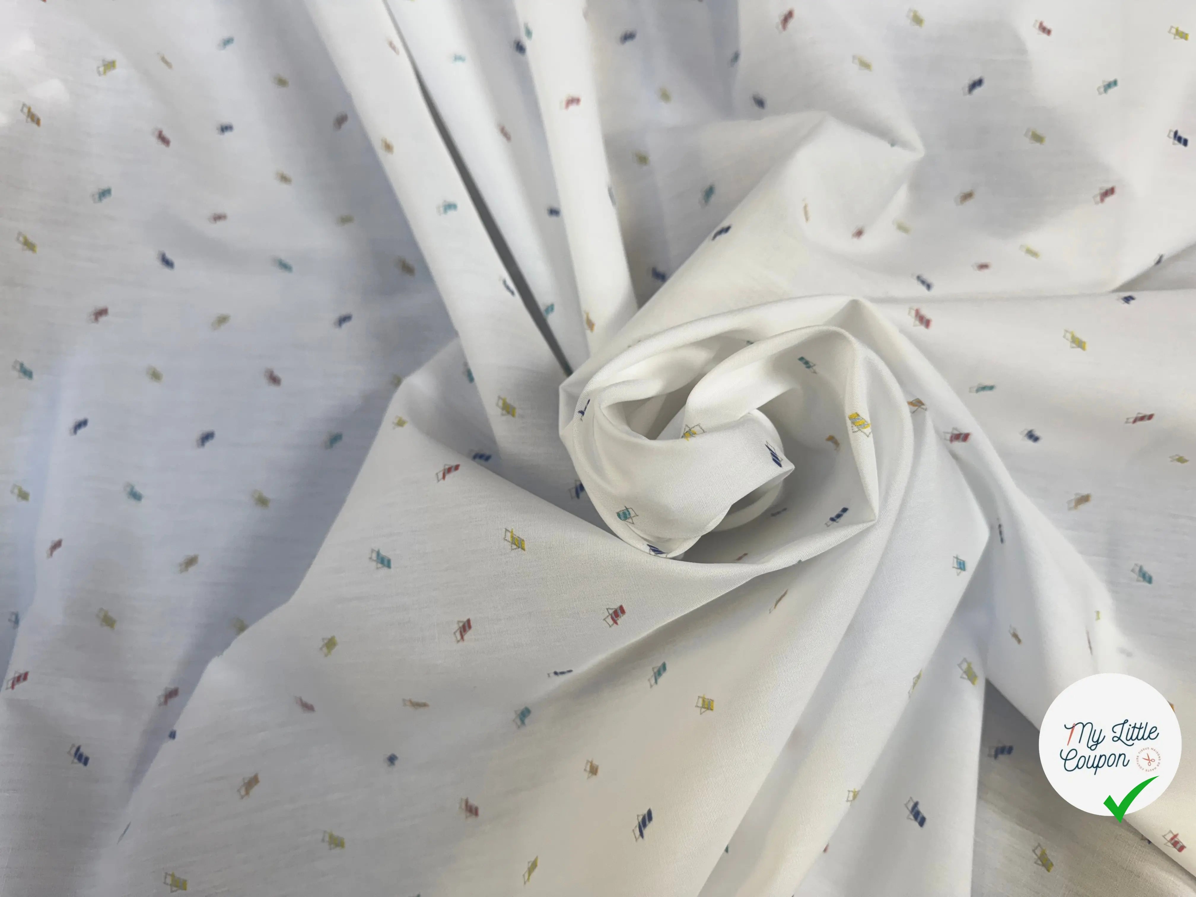 VOILE DE COTON MOTIF PETITS TRANSATS - My Little Coupon